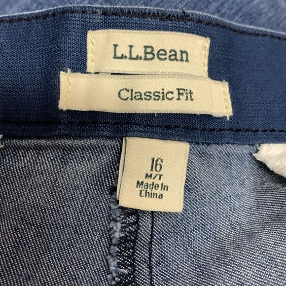 L.L. Bean Classic Fit Blue High Rise Medium Wash Trouser Style Jeans Size 16 - Picture 7 of 13